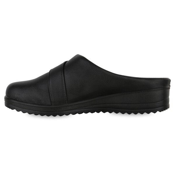 Stiefelparadies Damen Pantoffeln in Schwarz