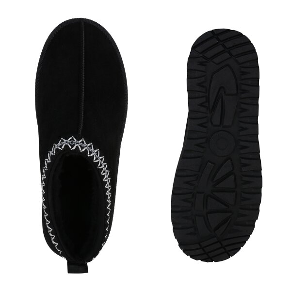 Stiefelparadies Damen Pantoffeln In Schwarz