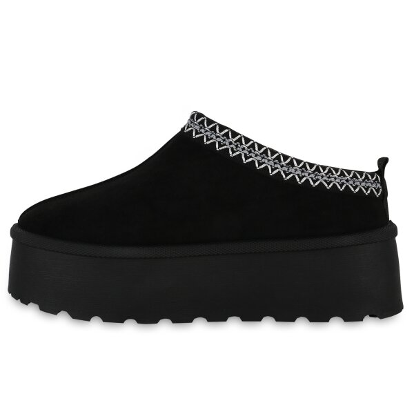 Stiefelparadies Damen Pantoffeln in Schwarz