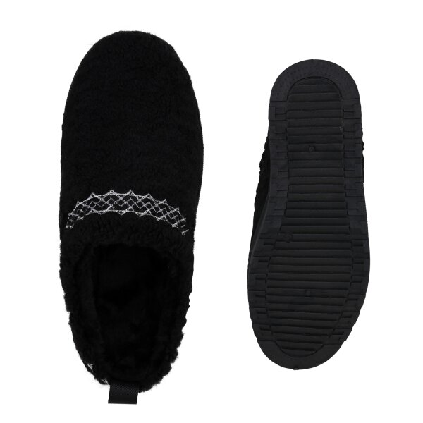 Stiefelparadies Damen Pantoffeln In Schwarz