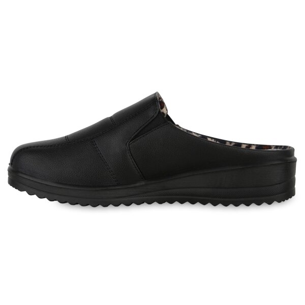 Stiefelparadies Damen Pantoffeln in Schwarz