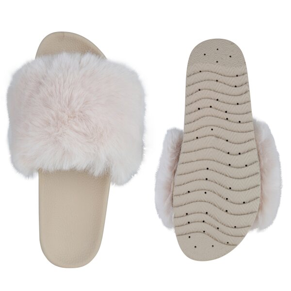 Stiefelparadies Damen Pantoletten In Beige