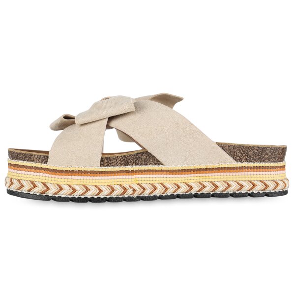 Stiefelparadies Damen Pantoletten in Beige