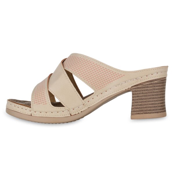 Stiefelparadies Damen Pantoletten in Beige