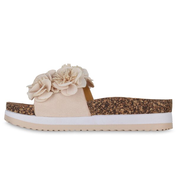 Stiefelparadies Damen Pantoletten in Beige