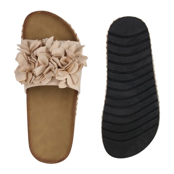 Stiefelparadies Damen Pantoletten In Beige