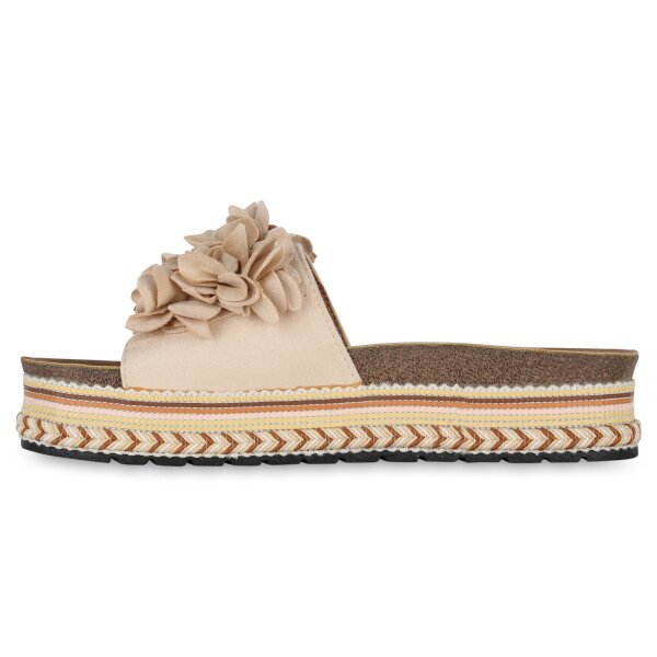 Stiefelparadies Damen Pantoletten in Beige