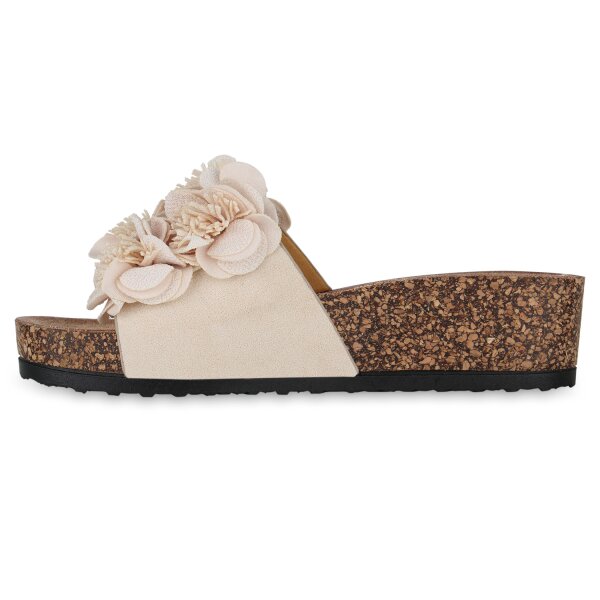 Stiefelparadies Damen Pantoletten in Beige