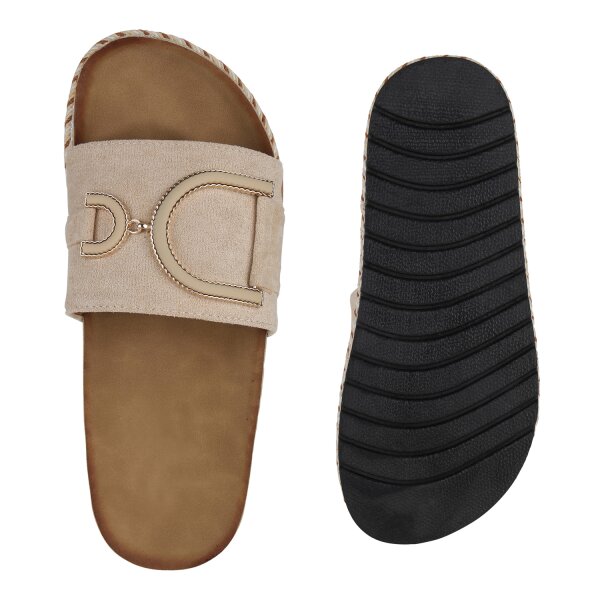 Stiefelparadies Damen Pantoletten In Beige