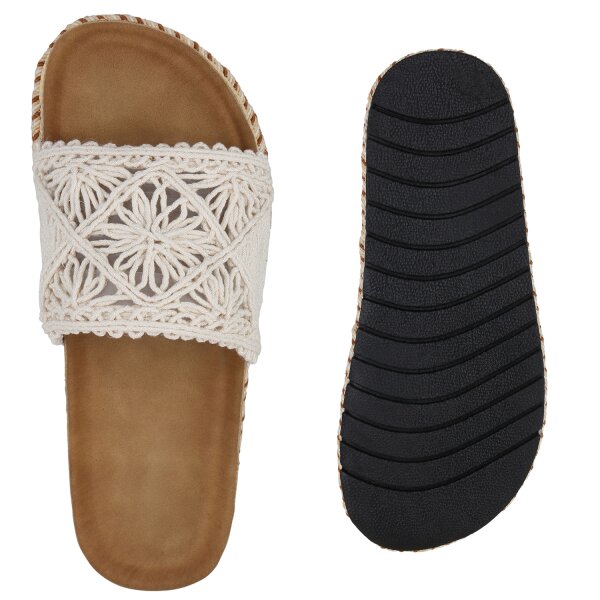 Stiefelparadies Damen Pantoletten In Beige