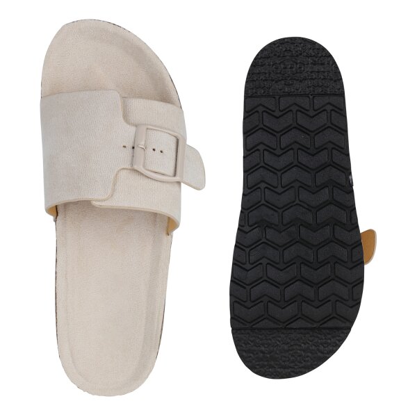 Stiefelparadies Damen Pantoletten In Beige