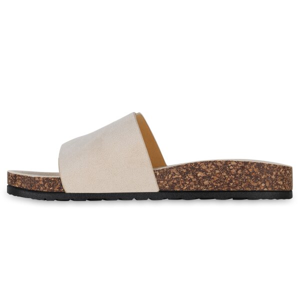 Stiefelparadies Damen Pantoletten in Beige