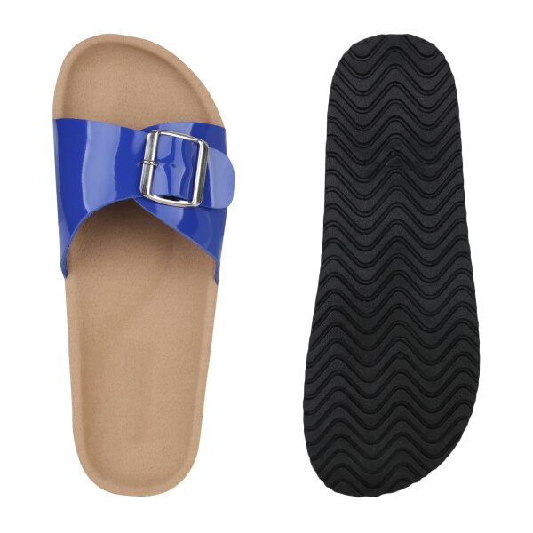 Stiefelparadies Damen Pantoletten In Blau