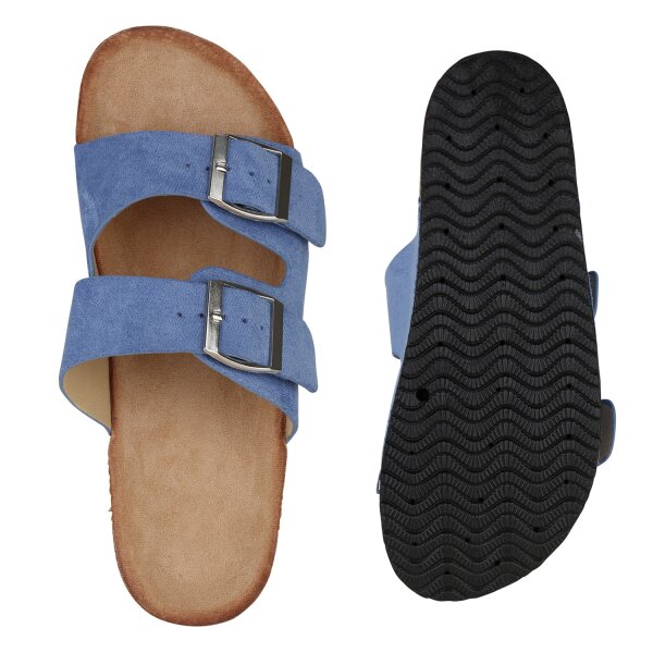 Stiefelparadies Damen Pantoletten In Blau