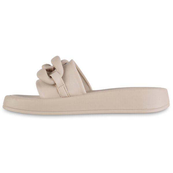 Stiefelparadies Damen Pantoletten in Creme