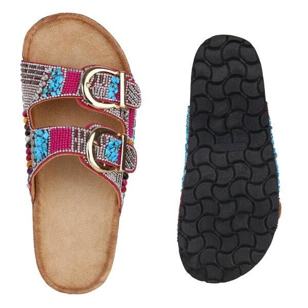 Stiefelparadies Damen Pantoletten In Fuchsia