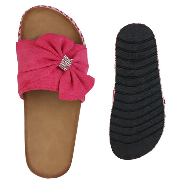 Stiefelparadies Damen Pantoletten In Fuchsia