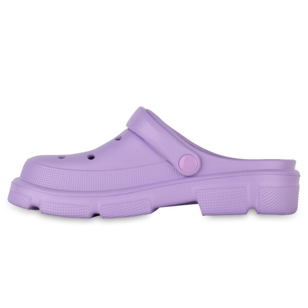 Stiefelparadies Damen Pantoletten in Helllila