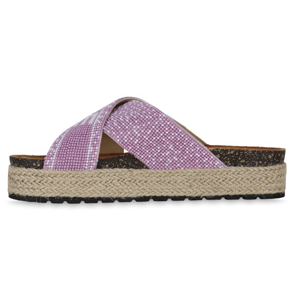 Stiefelparadies Damen Pantoletten in Helllila