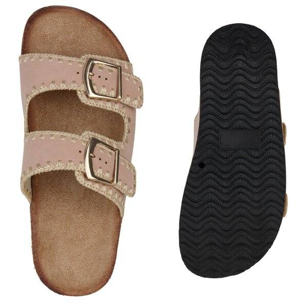 Stiefelparadies Damen Pantoletten In Nude