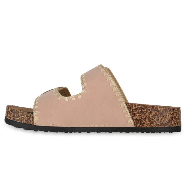 Stiefelparadies Damen Pantoletten in Nude