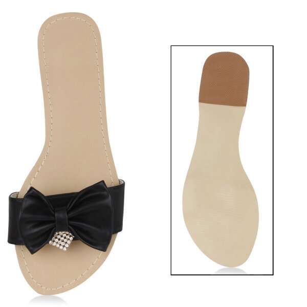 Stiefelparadies Damen Pantoletten In Schwarz