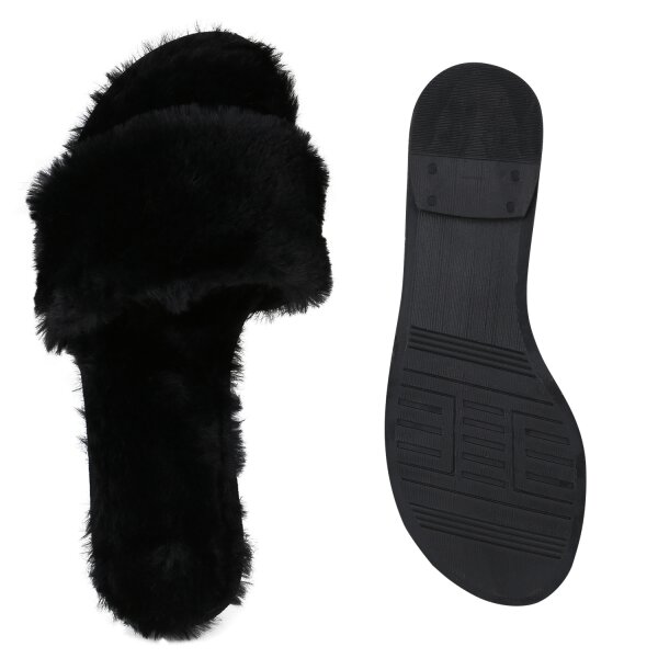 Stiefelparadies Damen Pantoletten In Schwarz