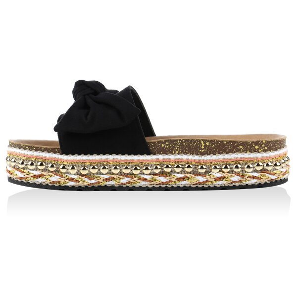 Stiefelparadies Damen Pantoletten in Schwarz