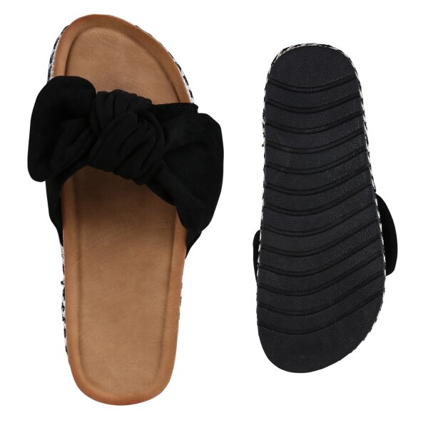 Stiefelparadies Damen Pantoletten In Schwarz