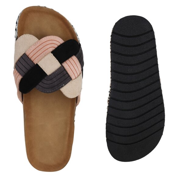 Stiefelparadies Damen Pantoletten In Schwarz