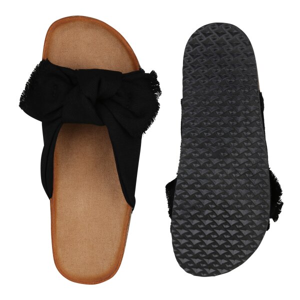 Stiefelparadies Damen Pantoletten In Schwarz