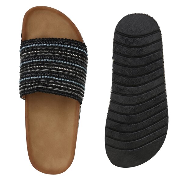 Stiefelparadies Damen Pantoletten In Schwarz