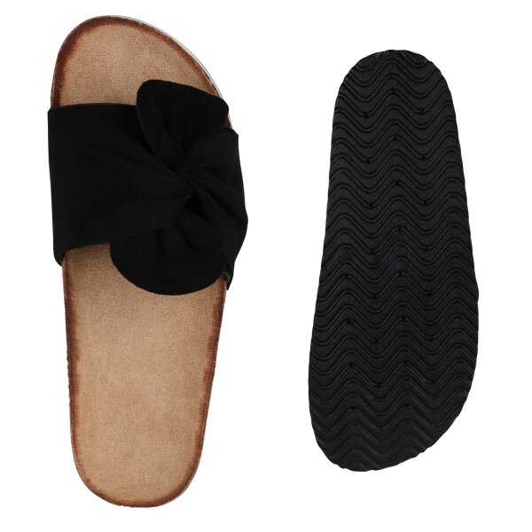 Stiefelparadies Damen Pantoletten In Schwarz