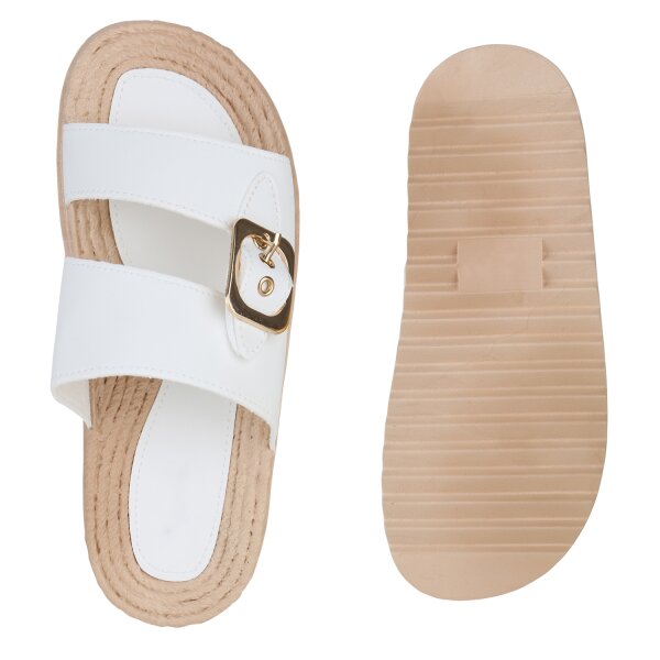 Stiefelparadies Damen Pantoletten In Weiss