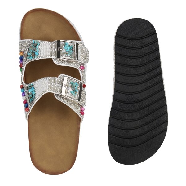 Stiefelparadies Damen Pantoletten In Weiss