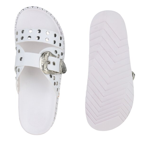 Stiefelparadies Damen Pantoletten In Weiss