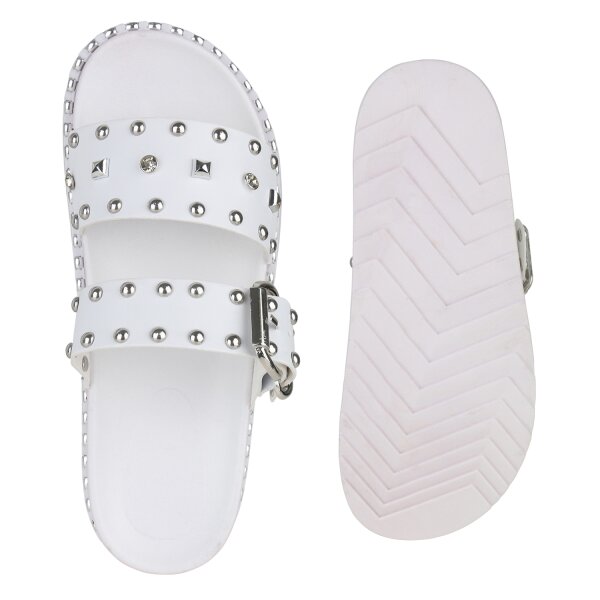 Stiefelparadies Damen Pantoletten In Weiss