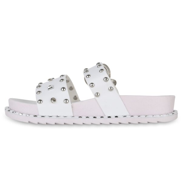 Stiefelparadies Damen Pantoletten in Weiss