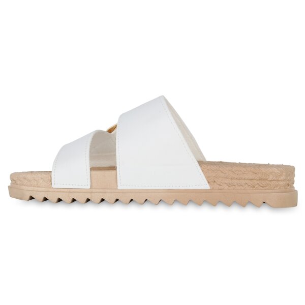 Stiefelparadies Damen Pantoletten in Weiss