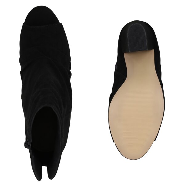 Stiefelparadies Damen Peeptoes In Schwarz