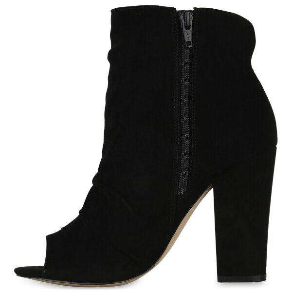 Stiefelparadies Damen Peeptoes in Schwarz