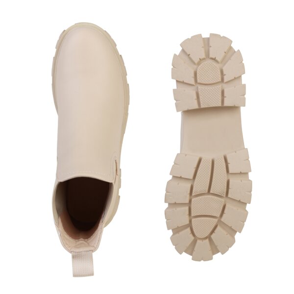 Stiefelparadies Damen Plateau Boots In Beige