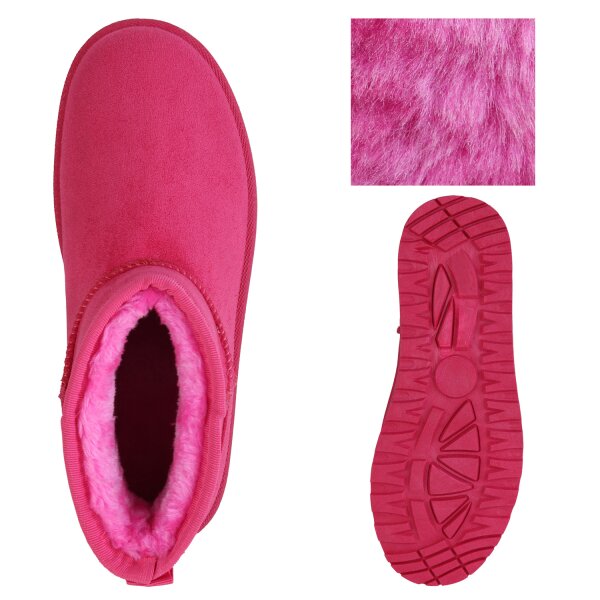 Stiefelparadies Damen Plateau Boots In Fuchsia