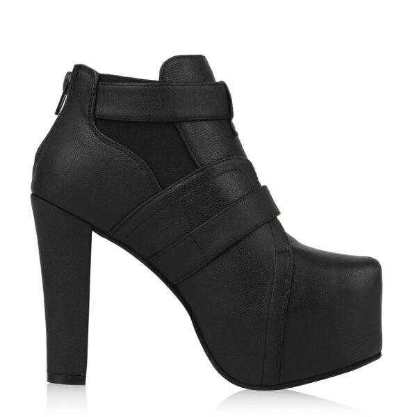 Stiefelparadies Damen Plateau Boots in Schwarz