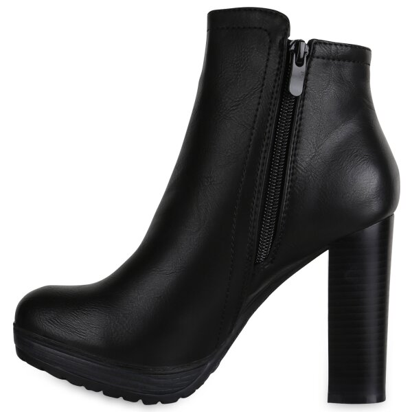 Stiefelparadies Damen Plateau Boots in Schwarz