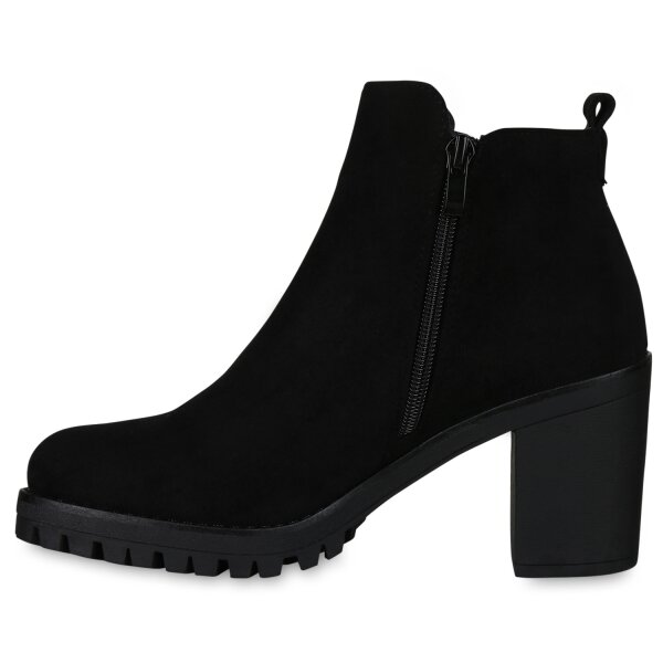 Stiefelparadies Damen Plateau Boots in Schwarz