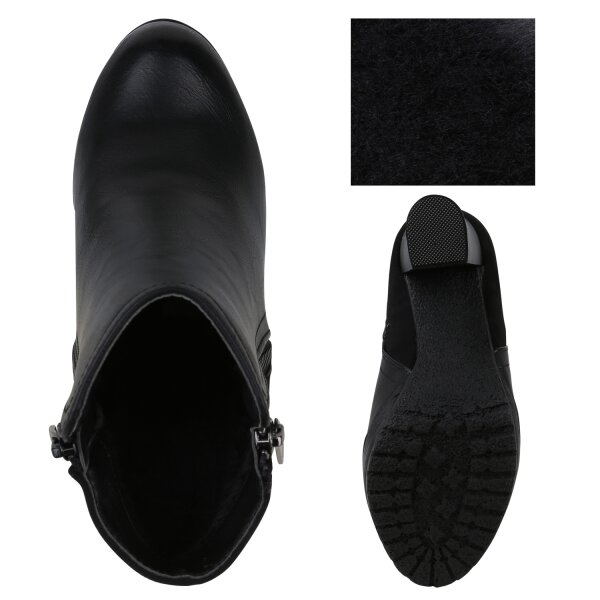 Stiefelparadies Damen Plateau Boots In Schwarz