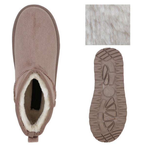 Stiefelparadies Damen Plateau Boots In Taupe