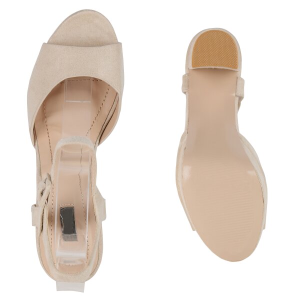 Stiefelparadies Damen Plateau Sandaletten In Rot