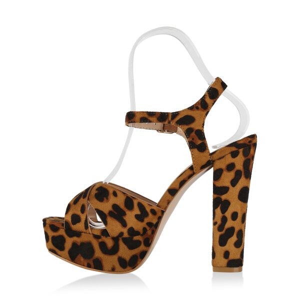 Stiefelparadies Damen Plateau Sandaletten in Rot